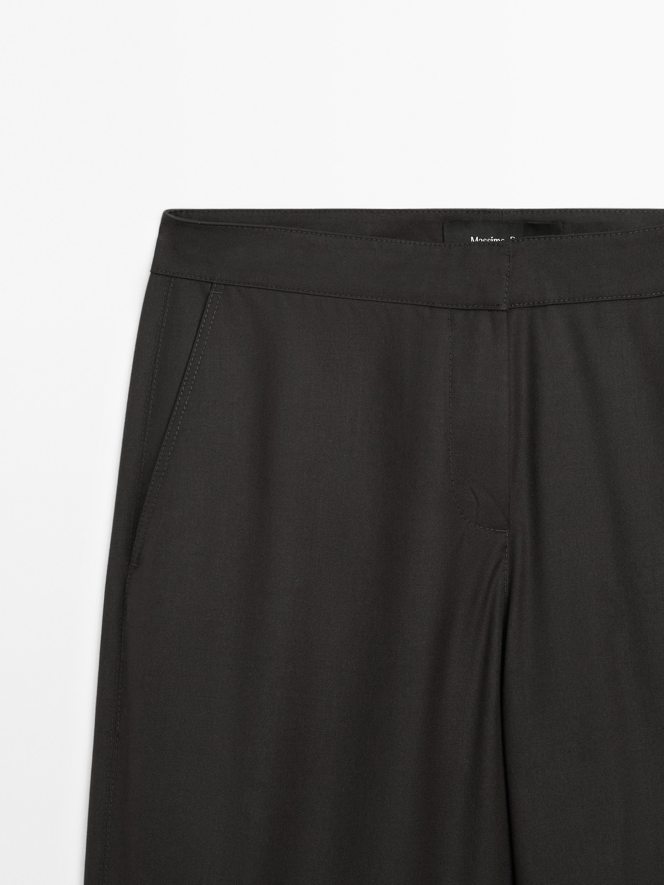 Pantalon straight taille basse fluide